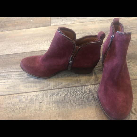 Lucky Brand Maroon Ankle Boots Sz5.5 - Picture 3 of 7
